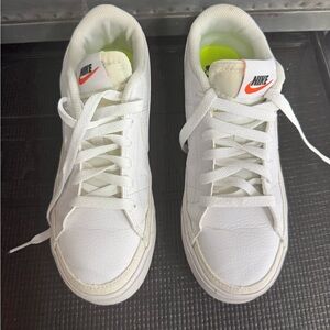 Nike White Sneakers with Neon Accents